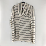 XXL l/s cowl neck stripe sweater