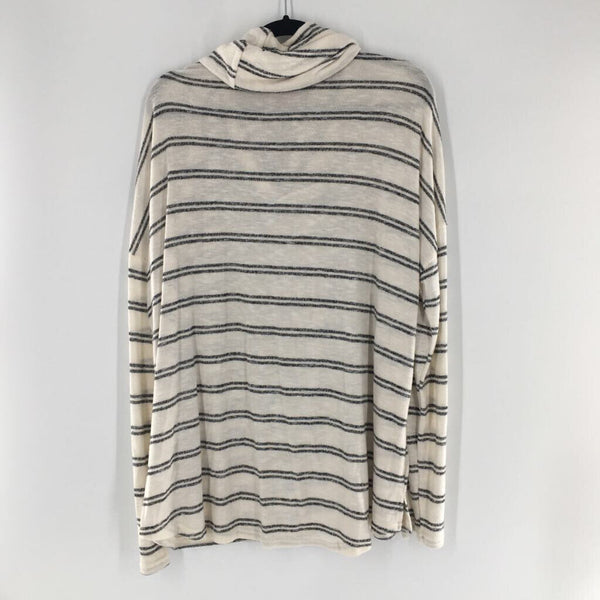 XXL l/s cowl neck stripe sweater