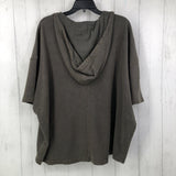 OS s/s kangaroo pocket top w/ hood