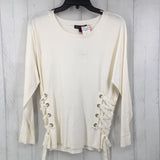 R69 L side lace up sweater