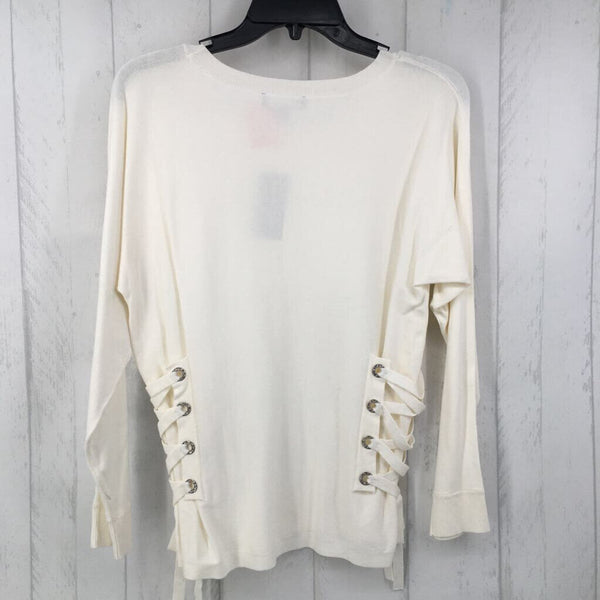 R69 L side lace up sweater