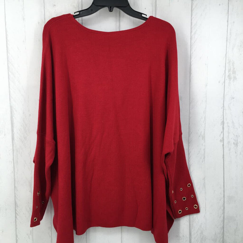 R129 L/XL grommet poncho sweater