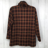 P/S l/s plaid t-neck top