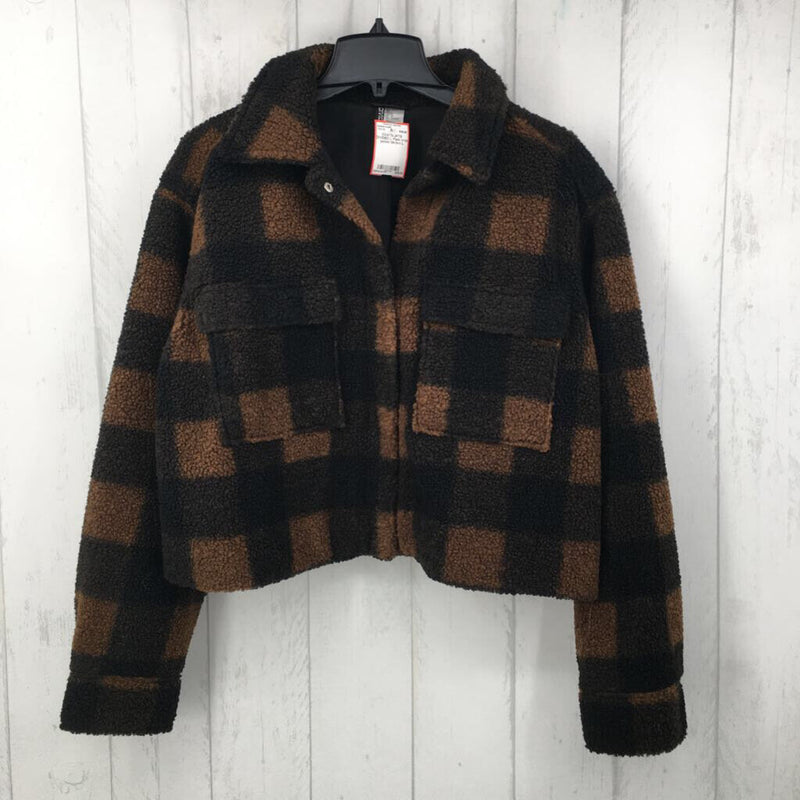 L Plaid crop jacket