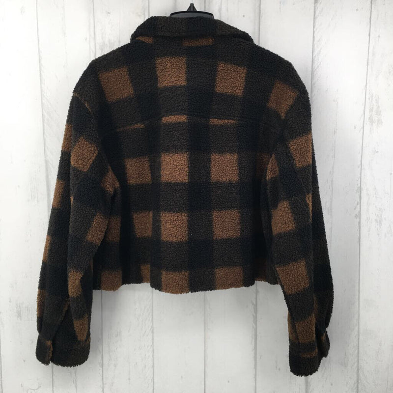 L Plaid crop jacket