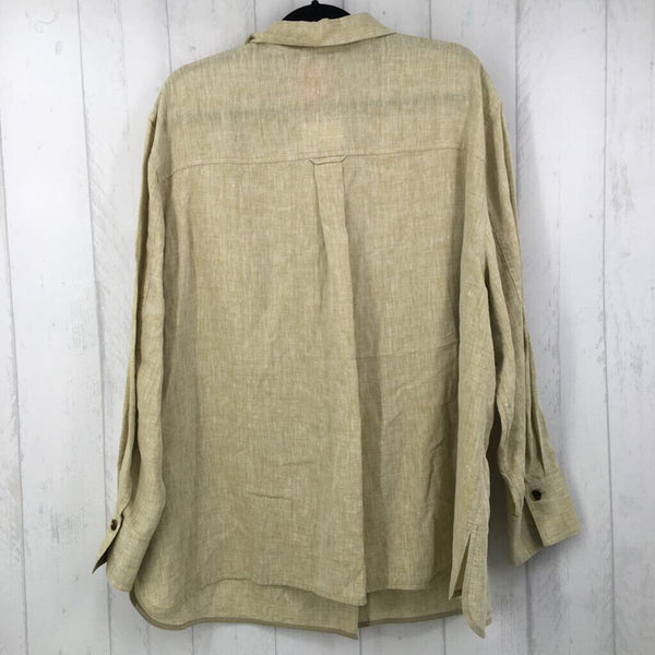 R600 3X Linen button down l/s top