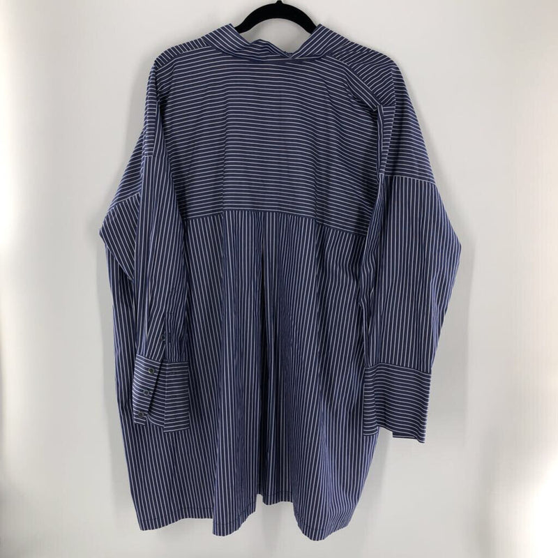 1 Striped button down l/s top