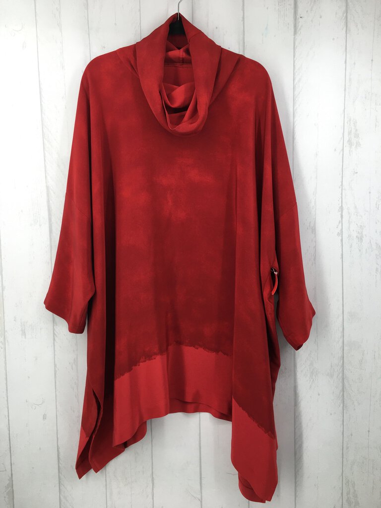 3X Silk cowl neck dolman slv tunic