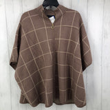 L/XL Plaid zip up poncho