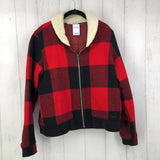 L Plaid zip up jacket