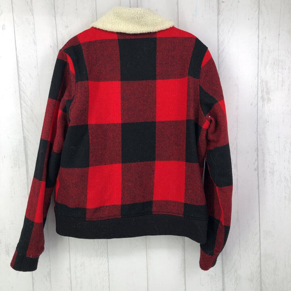 L Plaid zip up jacket