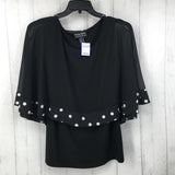 12 Semi sheer top w polka dots