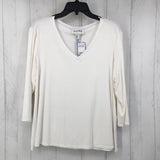 12 V-neck 3/4 slv top