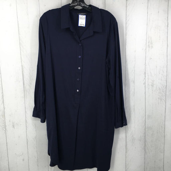 L Half button down l/s shirtdress