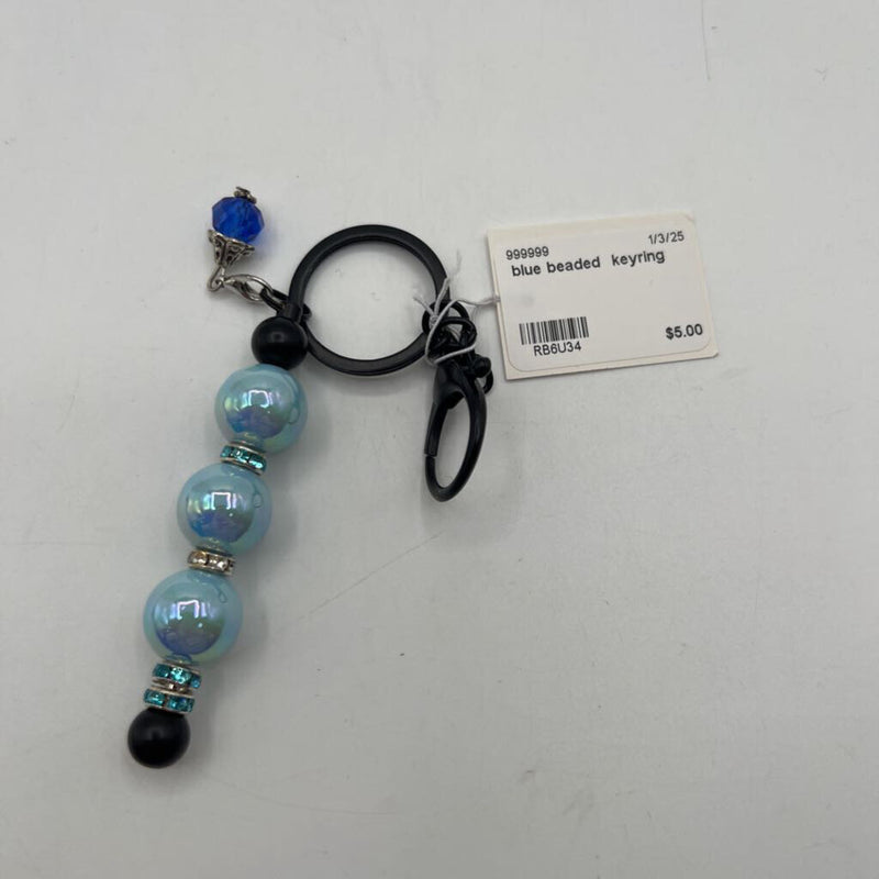 blue beaded keyring