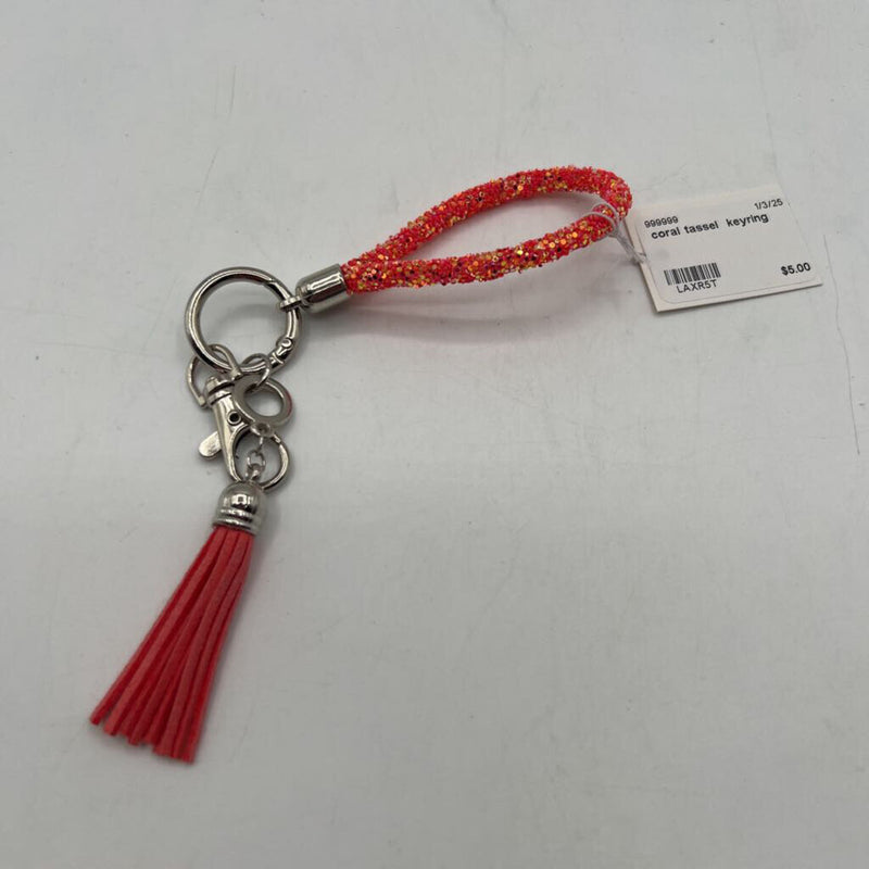 coral tassel keyring