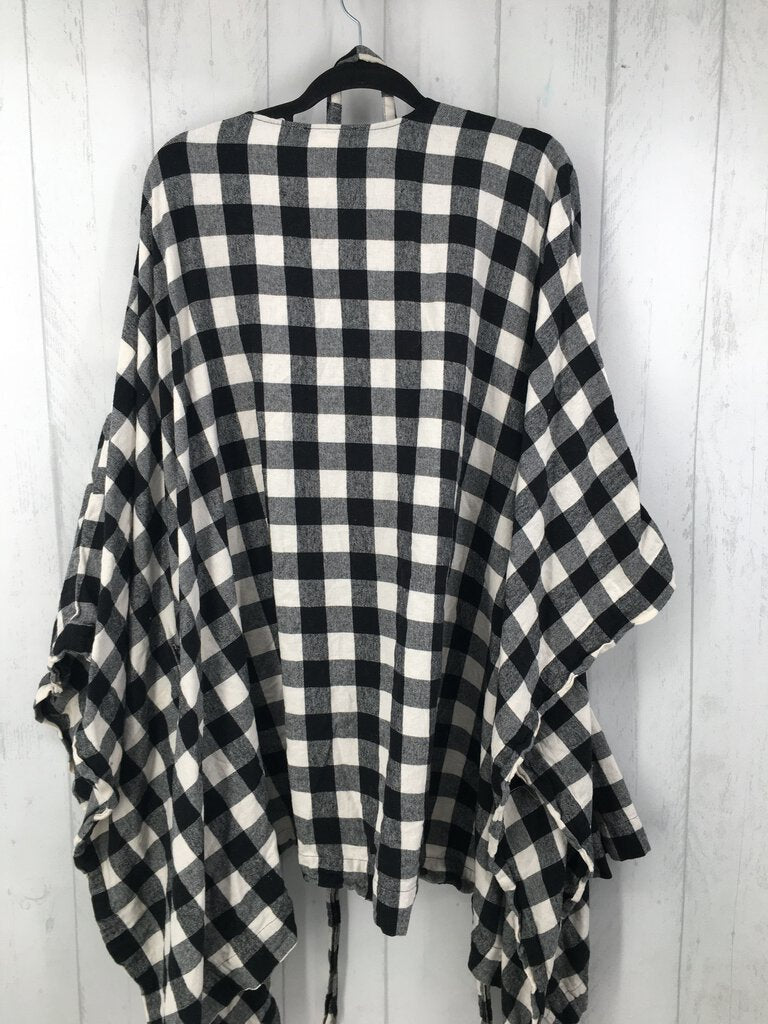 2X/3X Plaid wrap top