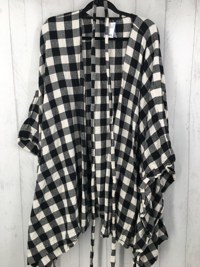 2X/3X Plaid wrap top