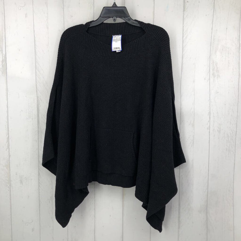 L Waffle knit poncho