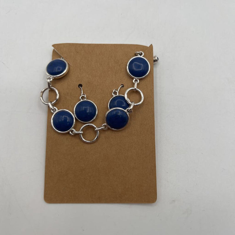 Chaps blue stone bracelet & earring set