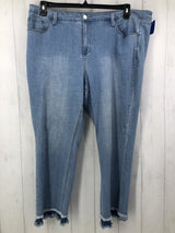 22w frayed straight leg jeans