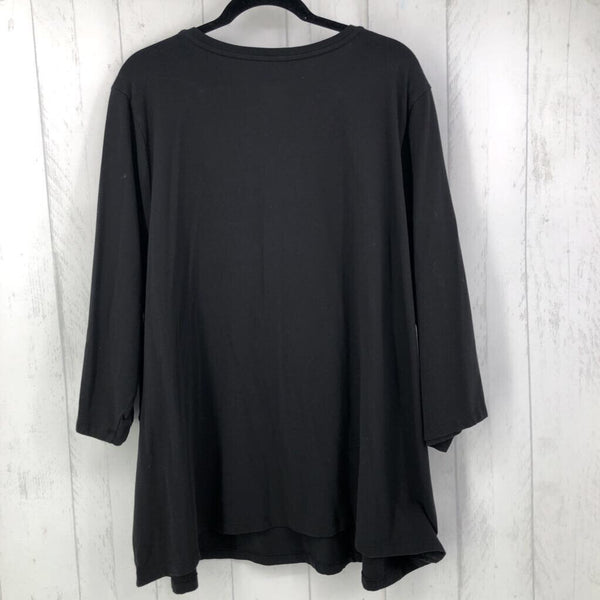 4x elbow slv v-neck top