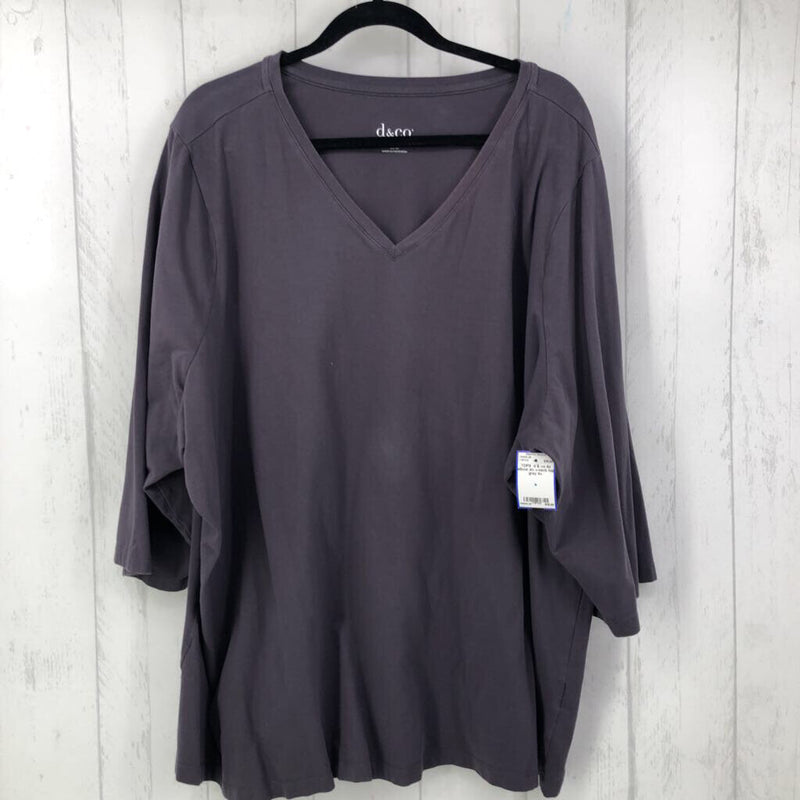 4x elbow slv v-neck top