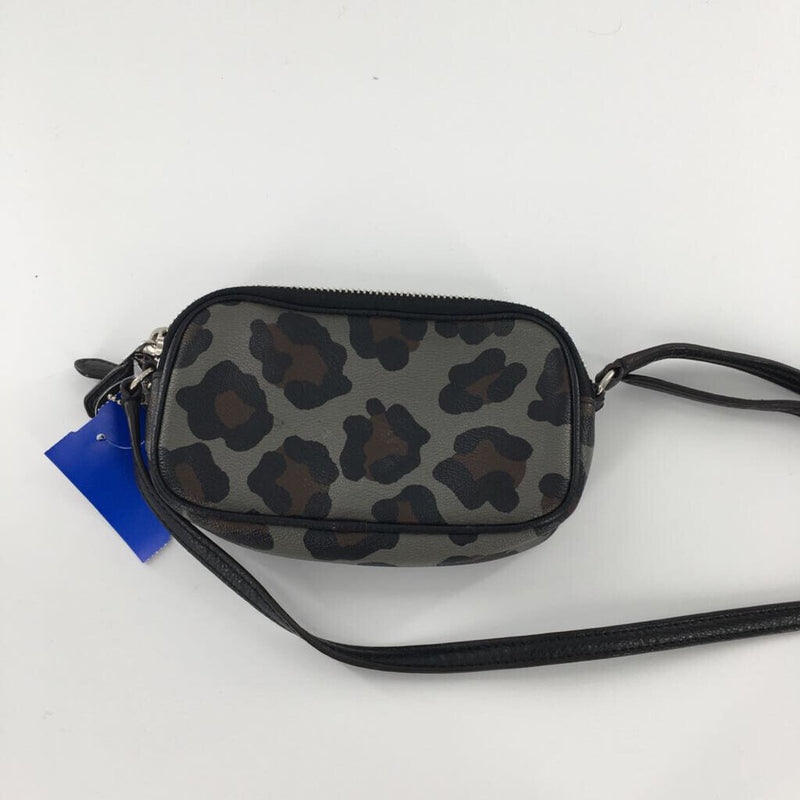 small leather animal print crossbody pouch