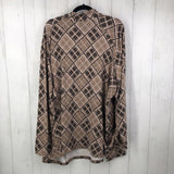 4x l/s print quarter zip mock neck top