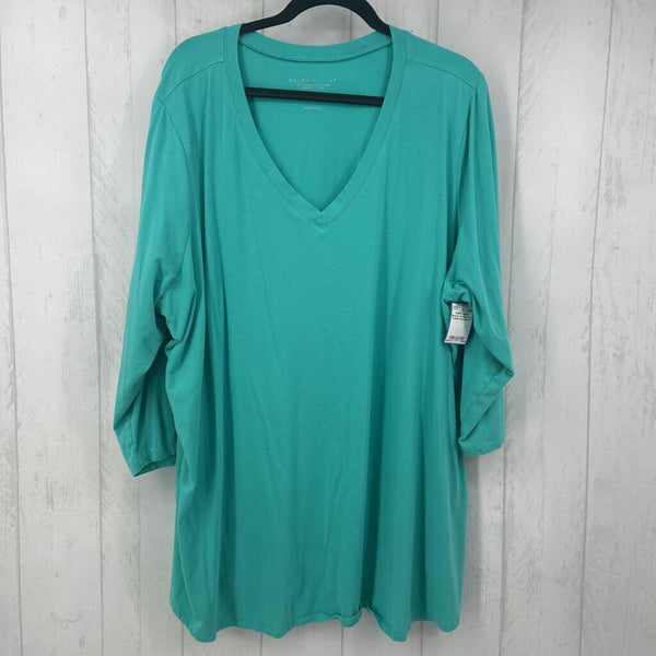 4x elbow slv v-neck top