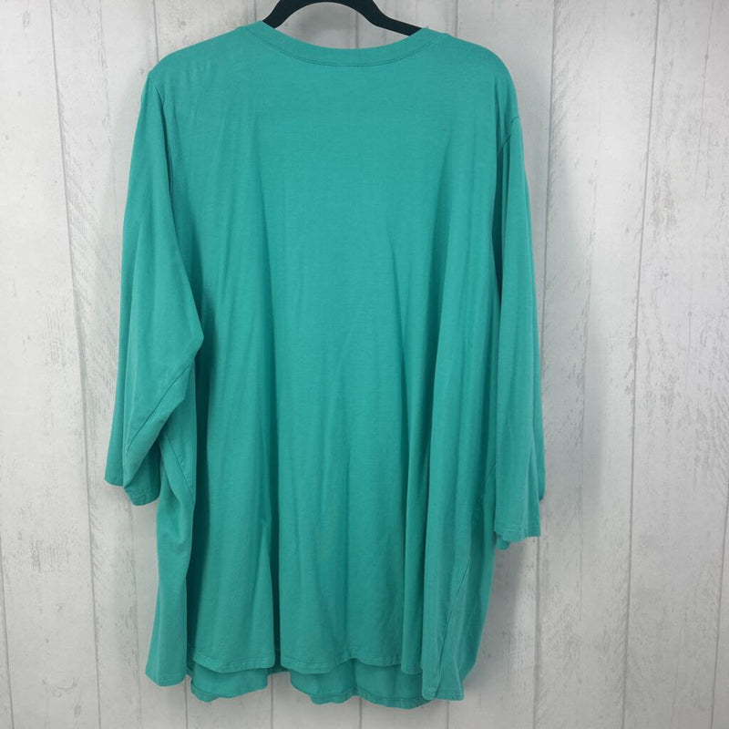 4x elbow slv v-neck top