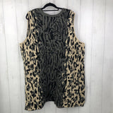 3x animal print pocket cardigan vest