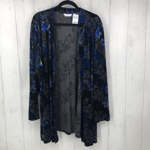 4x flower print open cardigan