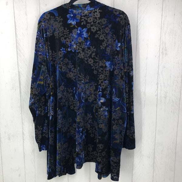 4x flower print open cardigan