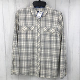 8 Plaid button down l/s top