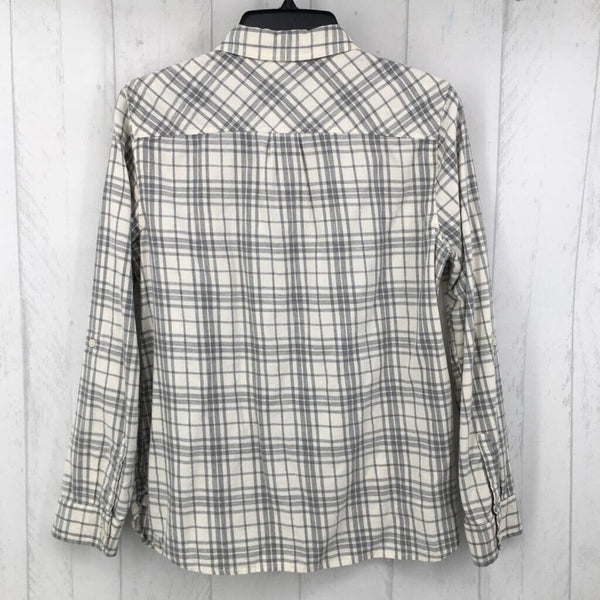 8 Plaid button down l/s top