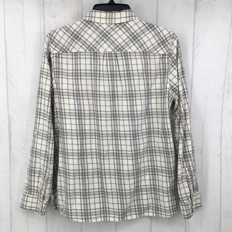 8 Plaid button down l/s top