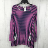 S Striped flare l/s top