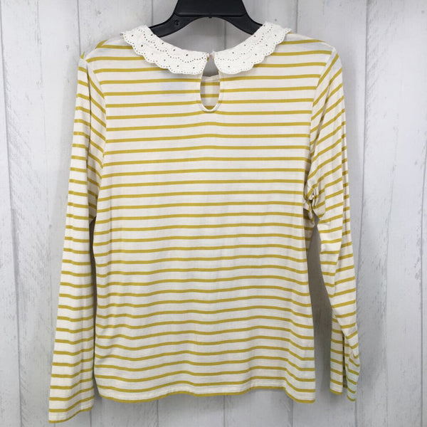 12 Eyelet collar striped l/s top