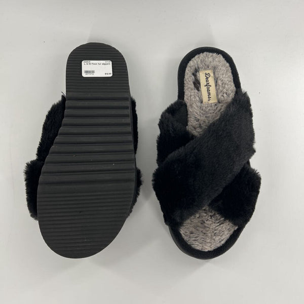 L 9-10 Faux fur slippers