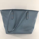 pebbled zip top tote