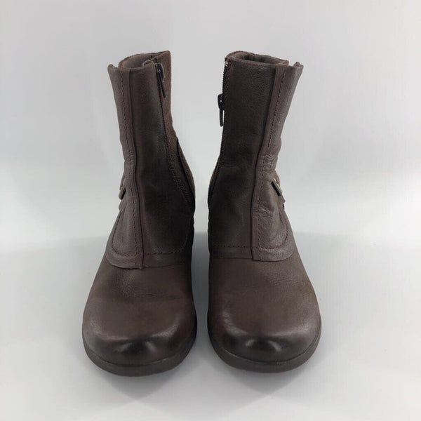 6.5 wedge buckle side zip ankle boots