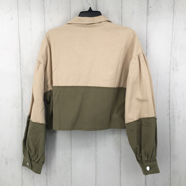 XL Colorblock crop jacket