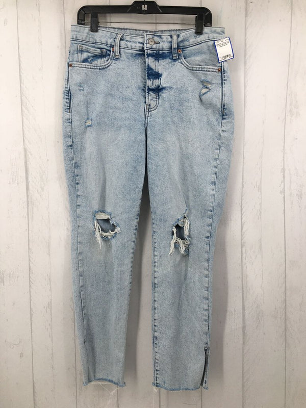 12 Hi-rise straight leg jeans