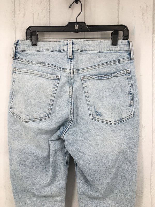 12 Hi-rise straight leg jeans