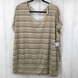 R40 18/20 Semi-sheer striped cap slv top