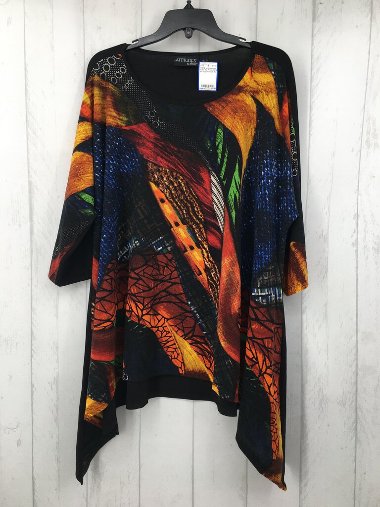 XL Printed 3/4 slv top