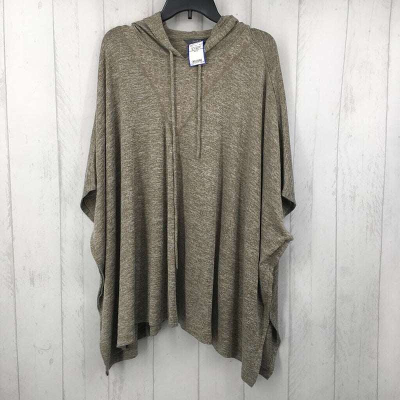 XL/1X Marled hooded poncho