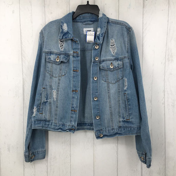 XL Distressed jean jacket