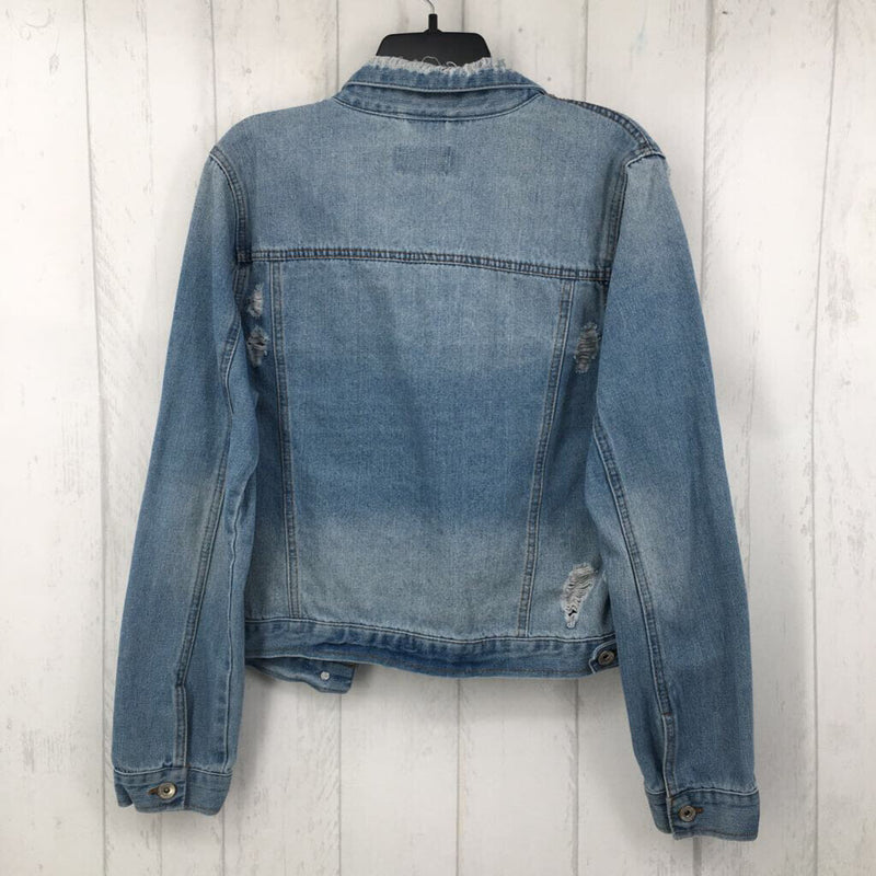 XL Distressed jean jacket